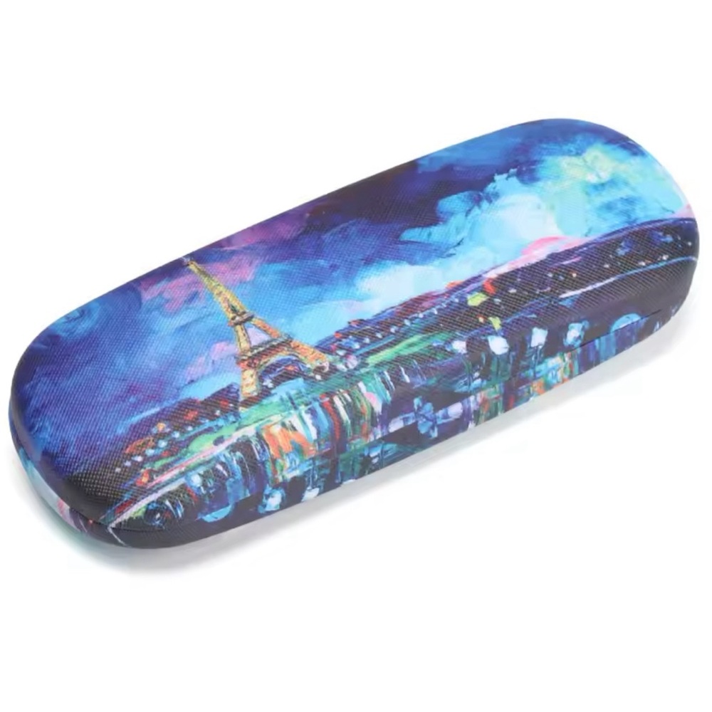 Fashion Vintage Eiffel Tower Oil Painting Glasses Case